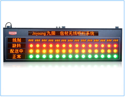 九陽電器車間產線無線安燈系統狀態報警電子看板---無線按鈕呼叫顯示屏