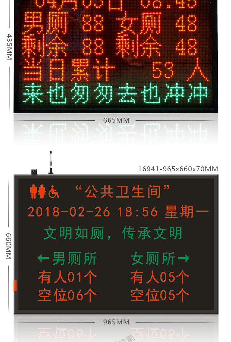 廁所狀態(tài)屏產(chǎn)品實(shí)拍