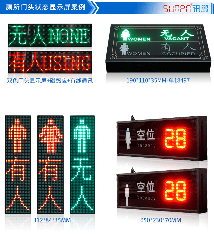 廁所有人無人狀態顯示屏案例參考