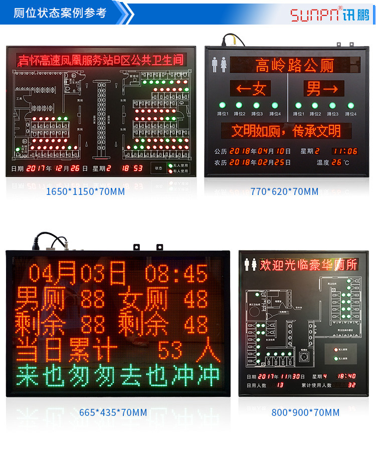 公廁系統狀態顯示屏案例參考