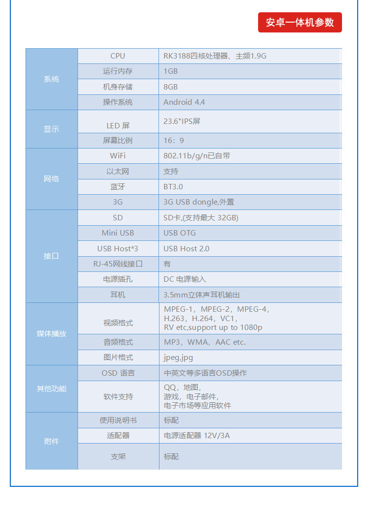 LCD一體機系統軟件配套硬件