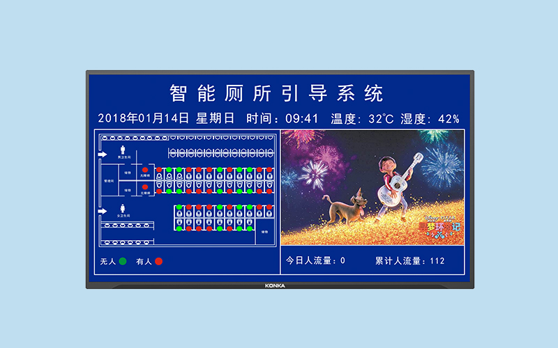 地鐵站智能廁所引導(dǎo)系統(tǒng)-電子門鎖感應(yīng)器采集有人無(wú)人狀態(tài)顯示屏人流量環(huán)境數(shù)據(jù)監(jiān)測(cè)
