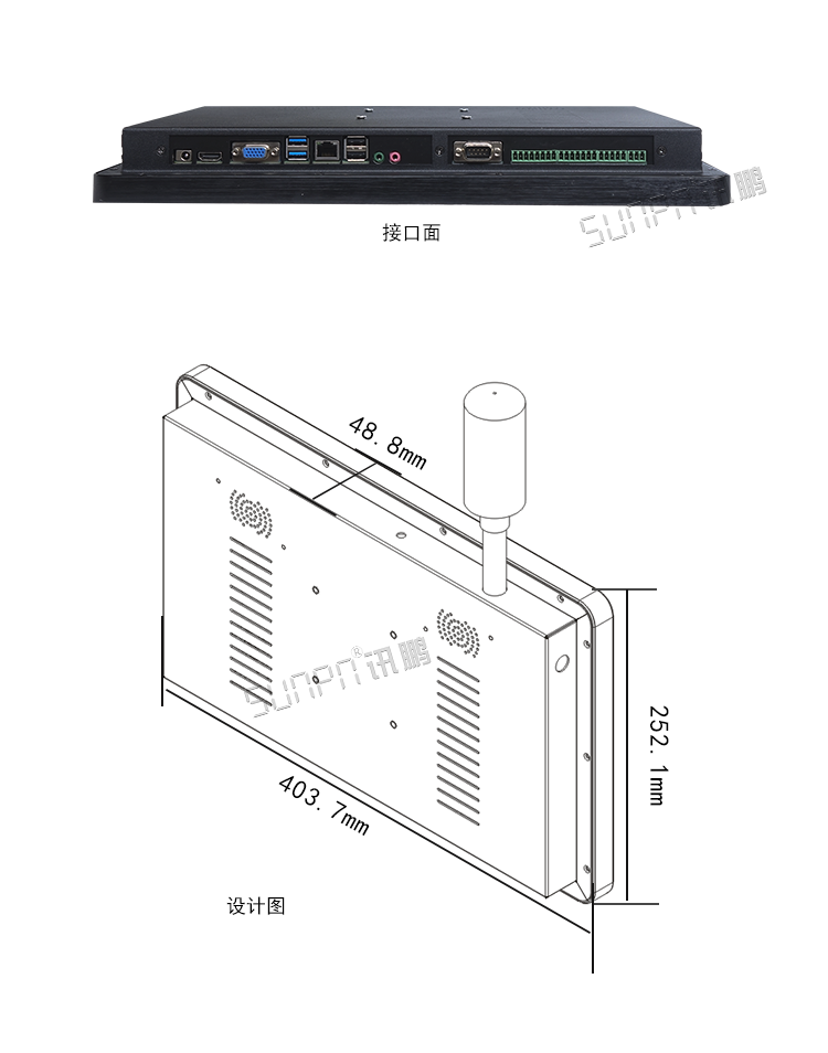 工業觸控一體機尺寸