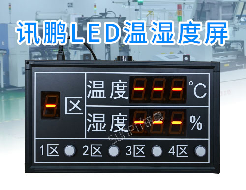 庫房多區域溫濕度監測LED顯示屏_不達標報警提醒