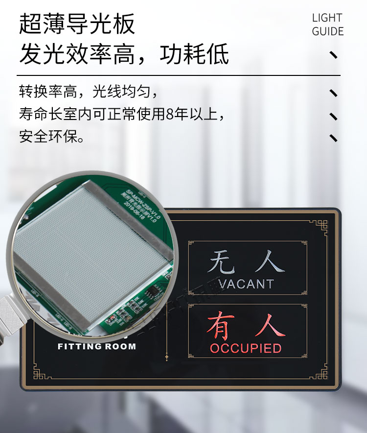 試衣間有人無人顯示牌材質介紹 試衣間有人無人顯示牌材質介紹