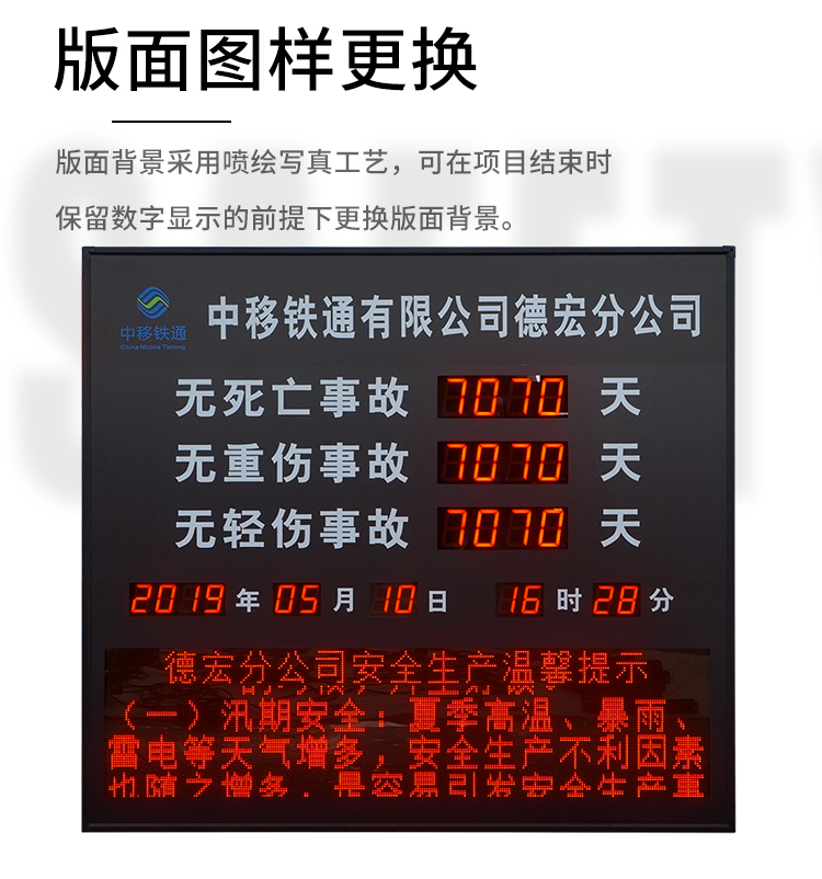安全天數(shù)顯示屏版面定制
