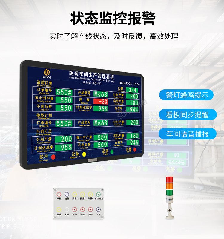車間生產管理系統-狀態報警提示