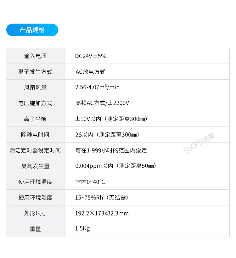 工業(yè)離子風(fēng)機(jī)-參數(shù)說(shuō)明