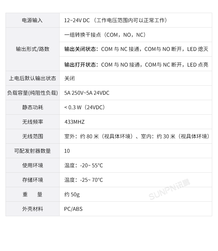 免供電門鎖開關感應器-接收器